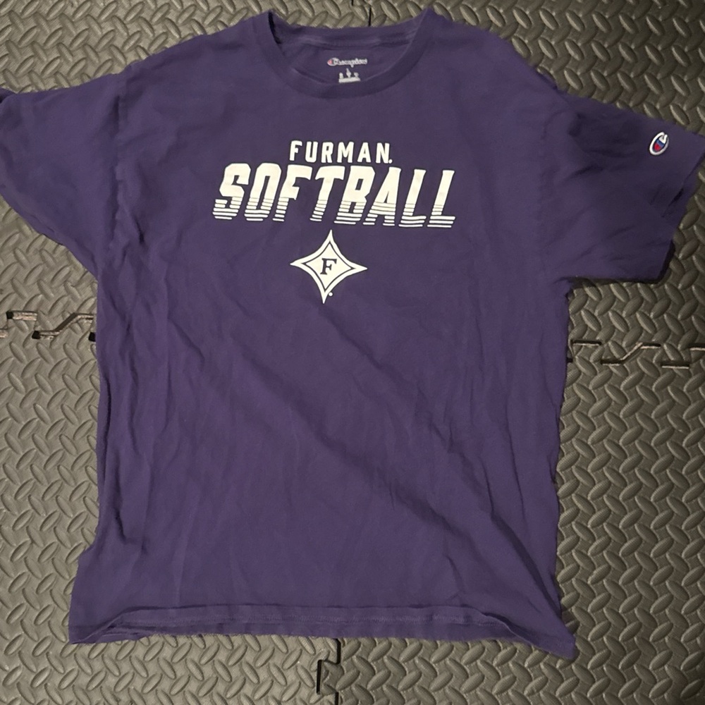 Champion Purple Furman Softball Tee